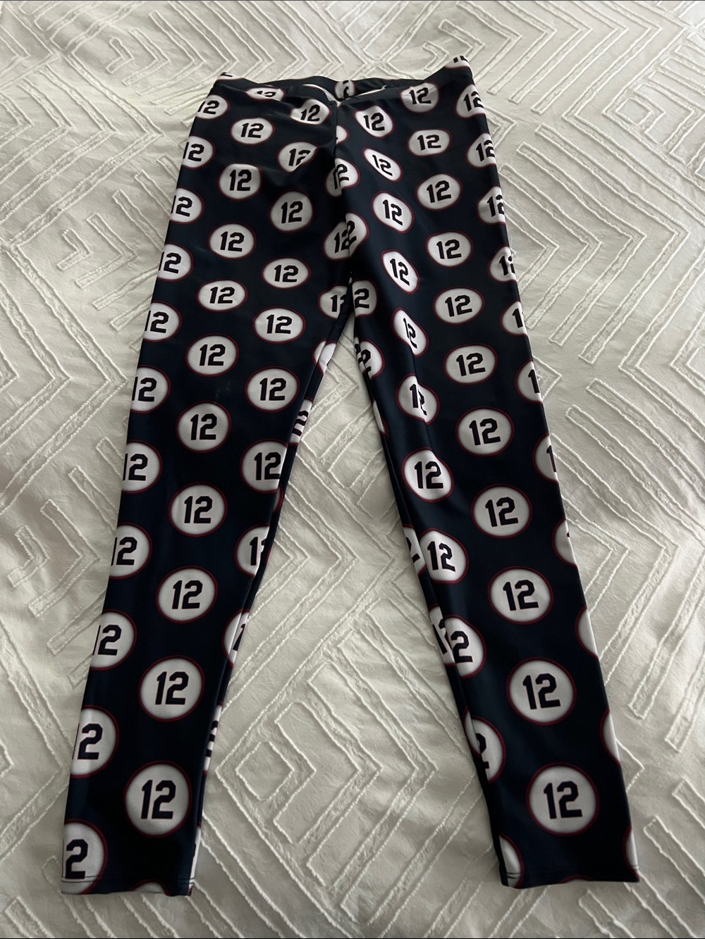 custom tom brady (patriots) #12 leggings - navy - small